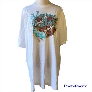 Soft “Raising Ballers” Baseball Softball Mom Tee XL Leopard Cheetah Animal Print